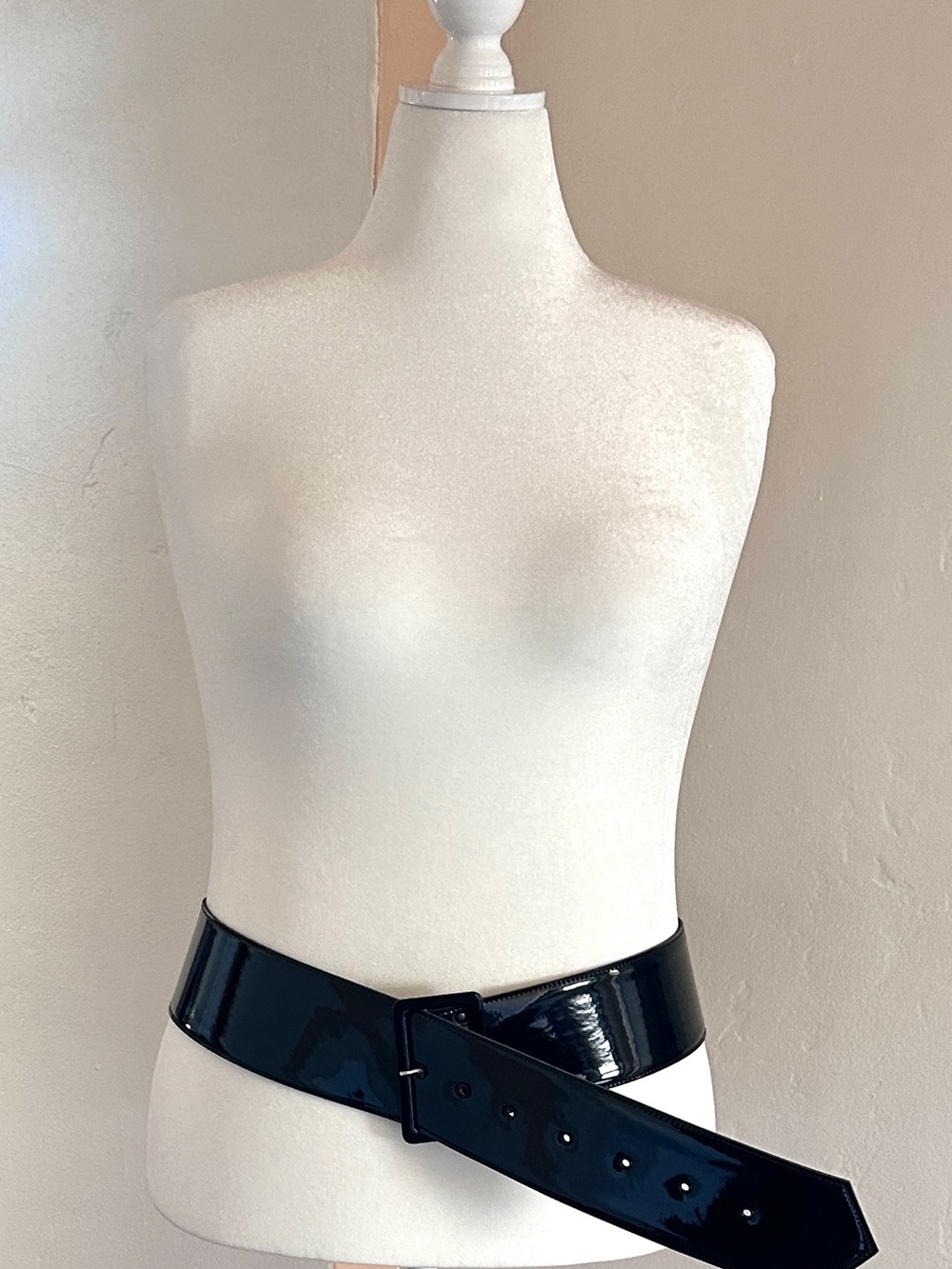 JIBRI Patent Wide Waist Belt Black Size 3 (22/24) Altered to Fit 18/20